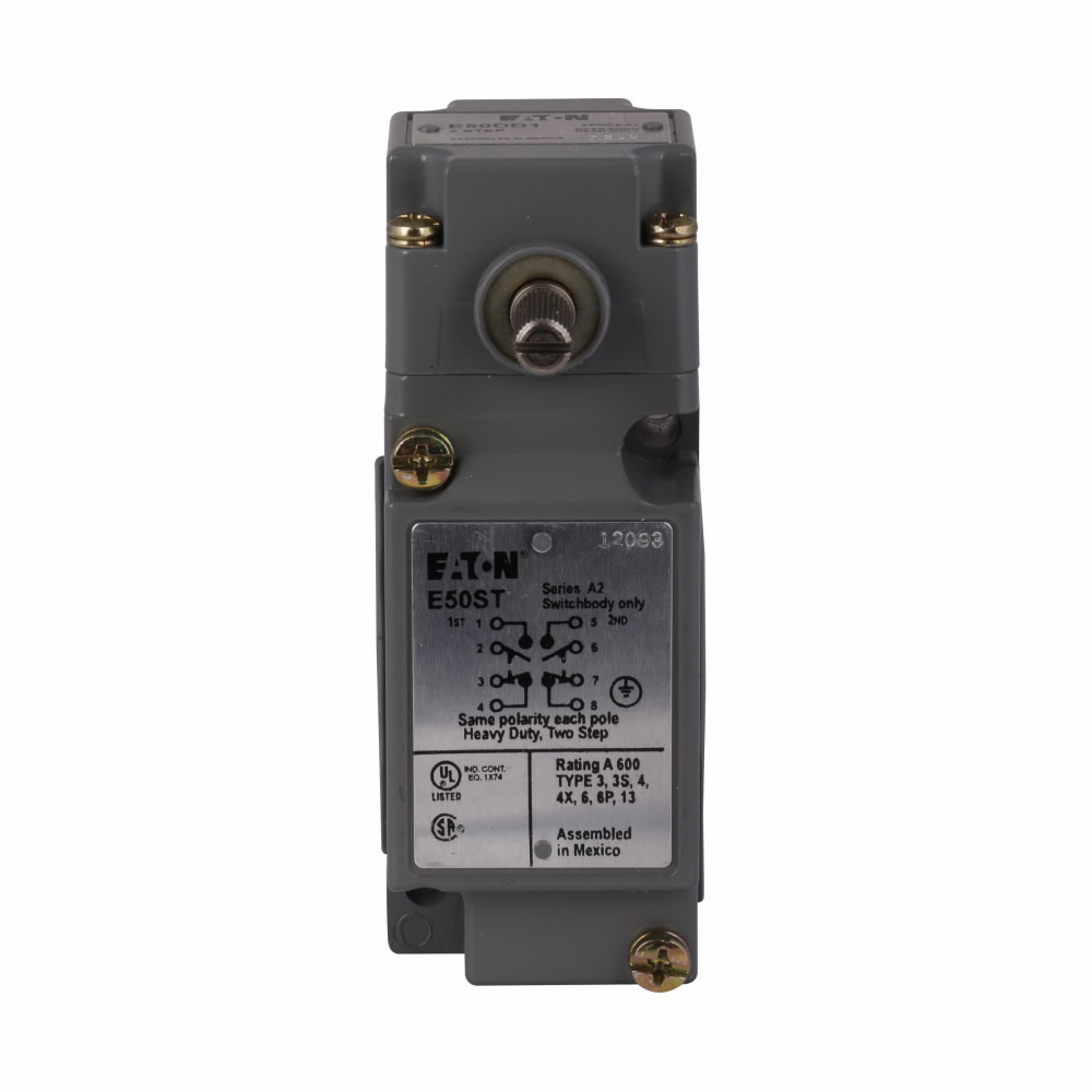 E50TD1 Assembled Heavy Duty Plug-In Limit Switch, Side Rotary Actuator, 1NO-1NC Contact, 1 Pole
