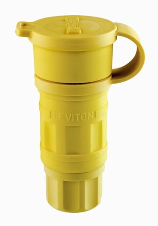 27W09 Wetguard 3-Phase Non-Grounding Watertight Cable Mount Locking Connector, 120/208 V AC, 20 A, 4 Poles, 4 Wires, Yellow
