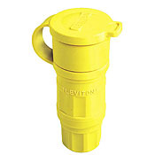 29W48 1-Phase Grounding Watertight Cable Mount Locking Connector, 250 V AC, 30 A, 2 Poles, 3 Wires, Yellow