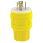 30 Amp, 125/250 Volt, Locking Plug, Industrial Grade, Grounding, Wetguard, Yellow