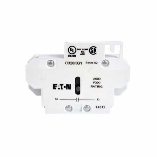 C320KG12 Heavy Duty Auxiliary Contact, 600 V AC, 10 A, 1 Contacts, Silver Cadmium Alloy