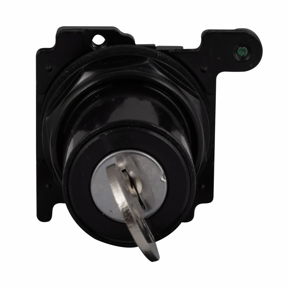 E34KEHB2 Corrosion-Resistant Selector Switch Operator With Cap, 30.5 mm, Keyed Operator, 2 Positions, Black/Red