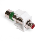 RCA Compression QuickPort Connector, Red Barrel, White Housing