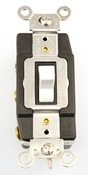 1282 Center OFF Grounding AC Quiet Toggle Switch, 120/277 V AC, 15 A, 1/2, 2 hp Power Rating, SPDT Contact