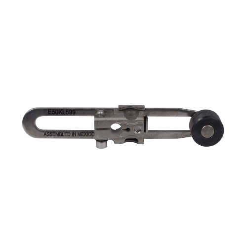 E50KL599 Adjustable Roller Heavy Duty Plug-In Limit Switch Operator, 1 to 3-3/4 in L, Nylatron Roller, Stainless Steel Arm
