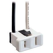1306-W Non-Grounding Straight Blade Receptacle, 125 V AC, 15 A, 2 Poles, 2 Wires, White