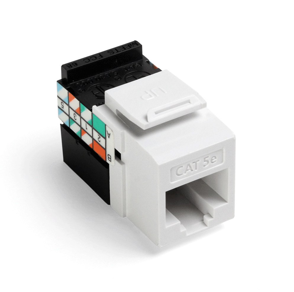 5G108-RW5 GigaMax QuickPort 8-Conductor 8-Position UTP Connector, Cat 5e Module, Panel Mount, 1 Ports, Plastic, White