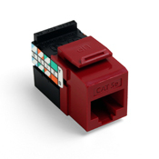 5G108-RR5 GigaMax QuickPort 8-Conductor 8-Position UTP Connector, Cat 5e Module, Panel Mount, 1 Ports, Plastic, Dark Red