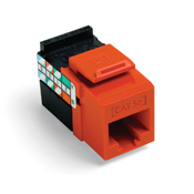 5G108-RO5 GigaMax QuickPort 8-Conductor 8-Position UTP Connector, Cat 5e Module, Panel Mount, 1 Ports, Plastic, Orange