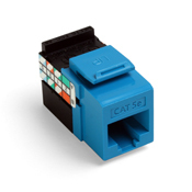 5G108-RL5 GigaMax QuickPort 8-Conductor 8-Position UTP Connector, Cat 5e Module, Panel Mount, 1 Ports, Plastic, Blue