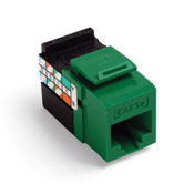 5G108-RV5 GigaMax QuickPort 8-Conductor 8-Position UTP Connector, Cat 5e Module, Panel Mount, 1 Ports, Plastic, Green