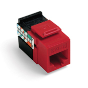 5G108-RC5 GigaMax QuickPort 8-Conductor 8-Position UTP Connector, Cat 5e Module, Panel Mount, 1 Ports, Plastic, Crimson Red