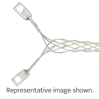L8001 Closed Mesh Double Eye Portable Cable Duty Single Weave Strain Relief Grip, 0.3 to 0.43 in Cable, Steel, Galvanized