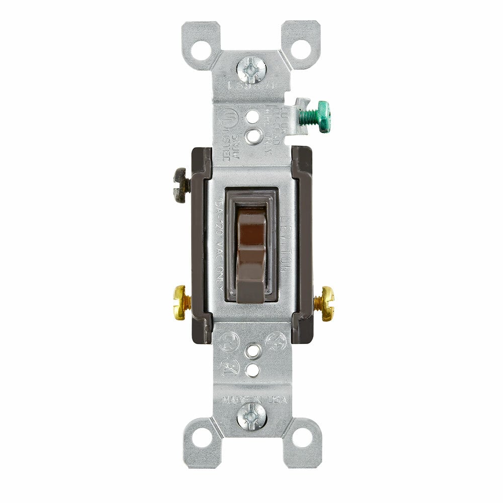 1453-2 3-Way Grounding AC Quiet Toggle Switch, 120 V AC, 15 A, 1/2, 2 hp Power Rating