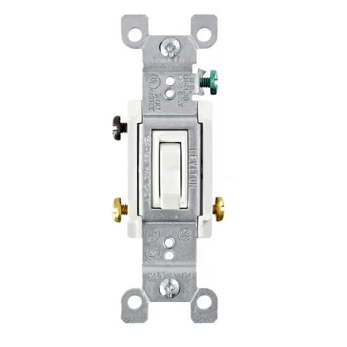 1453-2W Toggle Switch, 20 Amp, 120V, White