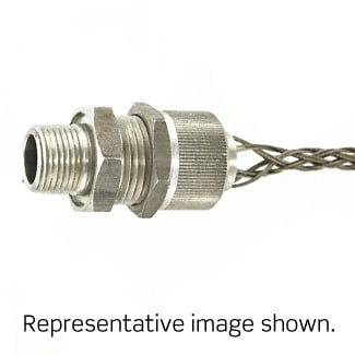 L7708 Straight Deluxe Cord Sealing Single/Double Weave Wire Mesh Strain Relief Grip, 1/2 in Trade, 1/2 to 5/8 in Cable Openings, Aluminum/Stainless Steel, Anodized