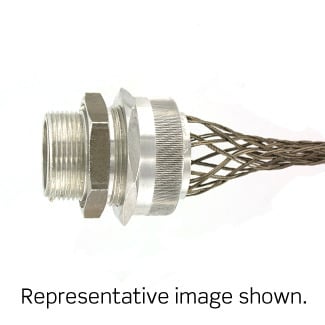 L7714 Straight Deluxe Cord Sealing Single/Double Weave Wire Mesh Strain Relief Grip, 3/4 in Trade, 3/4 to 7/8 in Cable Openings, Aluminum/Stainless Steel, Anodized