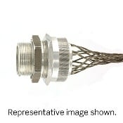 L7719 Straight Deluxe Cord Sealing Single/Double Weave Wire Mesh Strain Relief Grip, 1 in Trade, 7/8 to 1 in Cable Openings, Aluminum/Stainless Steel, Anodized