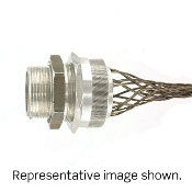 L7721 Straight Deluxe Cord Sealing Single/Double Weave Wire Mesh Strain Relief Grip, 1 in Trade, 1 to 1-1/8 in Cable Openings, Aluminum/Stainless Steel, Anodized