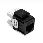 5G110-RE5 GigaMax QuickPort 8-Conductor 8-Position Component Rated UTP Connector, Cat 5e Module, Panel Mount, 1 Ports, Plastic, Black