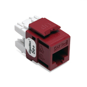 5G110-RR5 GigaMax QuickPort 8-Conductor 8-Position Component Rated UTP Connector, Cat 5e Module, Panel Mount, 1 Ports, Plastic, Dark Red