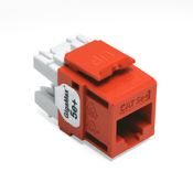 5G110-RO5 GigaMax QuickPort 8-Conductor 8-Position Component Rated UTP Connector, Cat 5e Module, Panel Mount, 1 Ports, Plastic, Orange