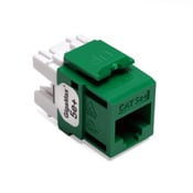 5G110-RV5 GigaMax QuickPort 8-Conductor 8-Position Component Rated UTP Connector, Cat 5e Module, Panel Mount, 1 Ports, Plastic, Green