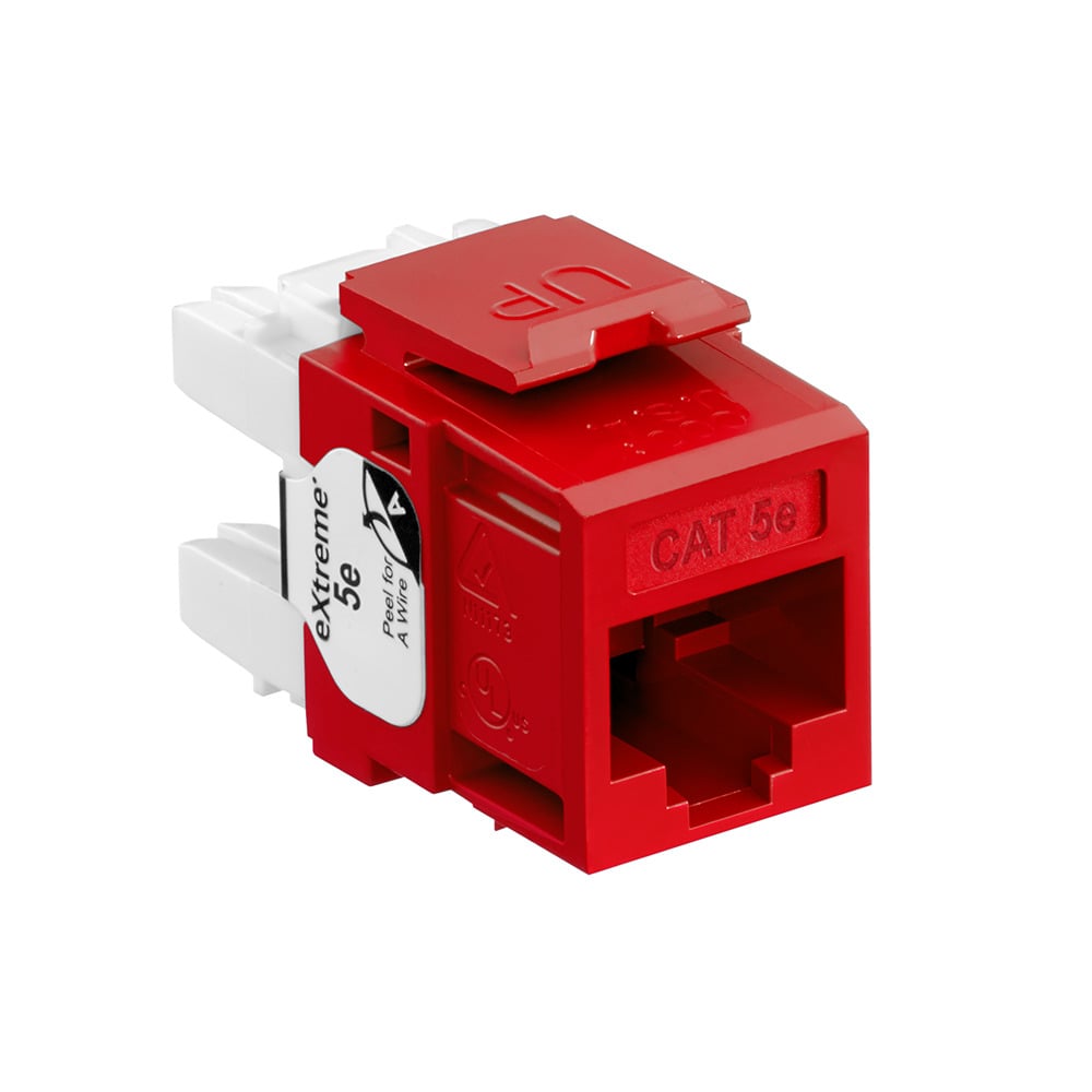 5G110-RC5 GigaMax QuickPort 8-Conductor 8-Position Component Rated UTP Connector, Cat 5e Module, Panel Mount, 1 Ports, Plastic, Crimson Red