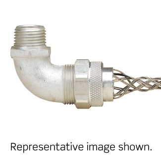 L7768 Deluxe Cord Sealing Single/Double Weave Wire Mesh Strain Relief Grip, 3/4 in Trade, 5/8 to 3/4 in Cable Openings, Aluminum/Stainless Steel, Anodized