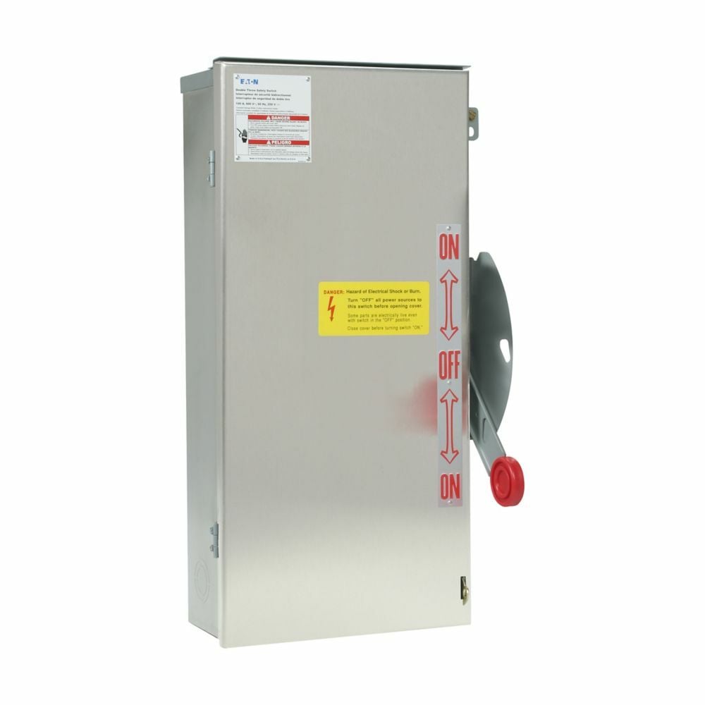 DT361UWK K Series Corrosion-Resistant Heavy Duty Non-Fusible Safety Switch, 600 V AC/250 V DC, 30 A, 3 Form C 3PDT Contact, 3 Poles