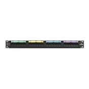 49013-P24 1-RU Voice Grade Patch Panel, 24 Ports, CAT 3, Plastic/Steel