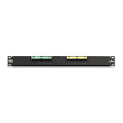 69586-U12 69586 Flat Patch Panel, (12) Ports, CAT 6, 26 to 22 AWG Terminal, Plastic/Steel