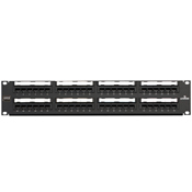 69586-U48 eXtreme 2-RU Flat Universal Patch Panel, 48 Ports, CAT 6, 26 to 22 AWG Terminal, Plastic/Steel