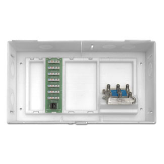 47604-F6S Compact MDU Kit, (3) Telephone Expansion Boards/(1) Passive Video Splitter Enclosure, Surface Mount, ABS