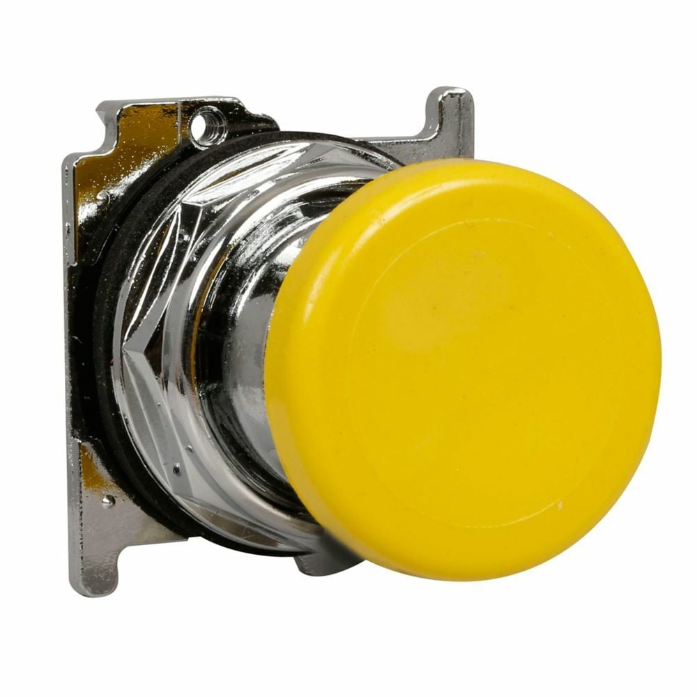 10250T124-2 Heavy Duty Watertight/Oiltight Non-Illuminated Pushbutton, 30.5 mm, 2NO Contact, Mushroom Head Operator, Yellow