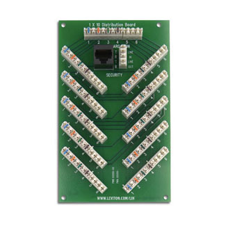 47609-S10 Evr-Green 10-Slot 1x10 Bridged Telephone Expansion Board, RJ45 Connection