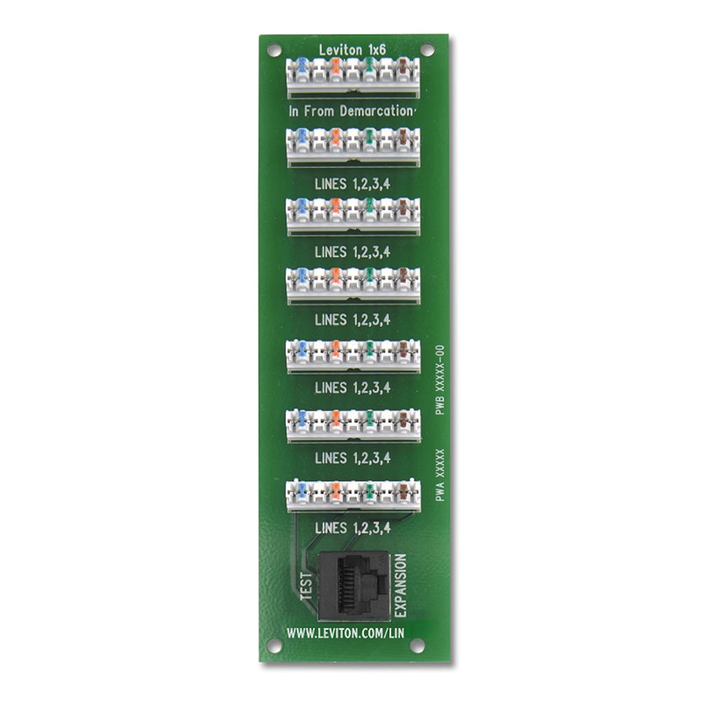 47609-F6 6-Slot 1x6 Bridged Telephone Expansion Board, RJ45 Connection