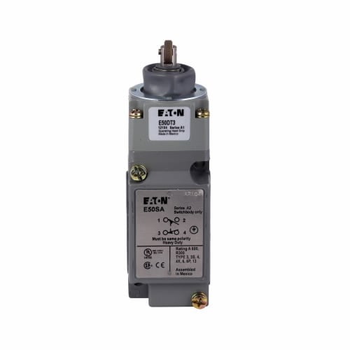 E50AT3 Assembled Heavy Duty Plug-In Limit Switch, Roller Actuator, 1NO-1NC Contact, 1 Pole