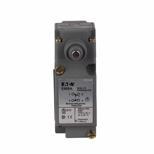 E50AS1 Assembled Heavy Duty Plug-In Standard Limit Switch, Side Plunger Actuator, 1NO-1NC Contact, 1 Pole