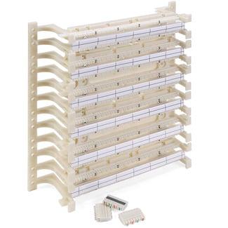 41AB2-3F4 110-Style Wall Mount Wiring Block Kit, Cross Connect Block, 26 to 22 AWG Wire Gauge, 300 Pair Count, Cat 5e, White