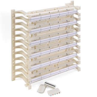 41AB2-3F5 GigaMax 110-Style Wall Mount Wiring Block Kit With Legs, Labels and (60) C-5 Clips, Cross Connect Block, 26 to 22 AWG Wire, 300 Pair Count, Cat 5e, White