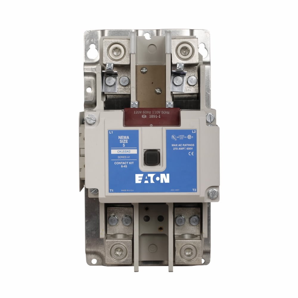 CN15SN3A Freedom 3-Phase Non-Reversing S-Frame NEMA Contactor With Steel Mounting Plate, 110/120 V AC V Coil, 270 A, 1NO Contact, 3 Poles