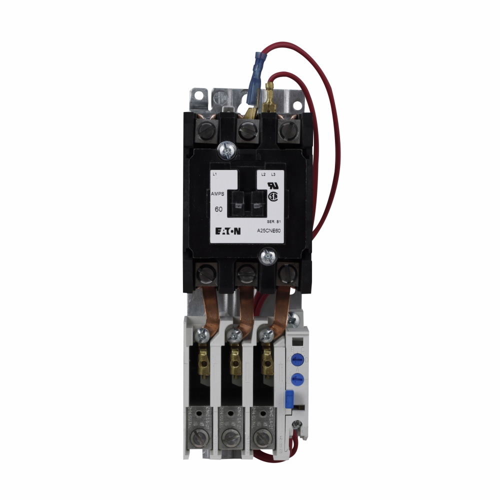 A25SNC25A Compact Enclosed Non-Reversing Definite Purpose Starter, 110 to 120 VAC V Coil, 3 Poles, Open Enclosure