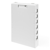 41089-12W QuickPort 12-Port Outlet Box, Snap-In Module, For Use With Individual QuickPort Snap-In Connector Module and Raceway Cable Entry Knockout, Surface Mount, Plastic