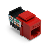 41108-RC5 QuickPort 8-Conductor 8-Position 110-Style UTP Connector, Cat 5 Module, Flush Mount, 1 Port, Plastic, Crimson Red
