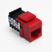 41108-RC8 QuickPort 8-Conductor 8-Position 110-Style Snap-In Connector, USOC/Voice Module, Flush Mount, 1 Port, Plastic, Crimson Red