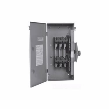 DT324FRK K Series Double Throw Fusible Heavy Duty Rainproof Safety Switch, 240 V AC, 200 A, 15 hp, 60 hp, 3 Form C 3PDT Contact, 3 Poles