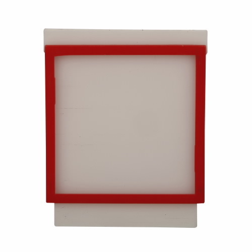 E30KR32 Heavy Duty Metallic Square Guard With Thread Impression, For Use With Pushbutton Operator, 30.5 mm, Clear/Red