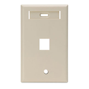 42080-1IS QuickPort Standard Size Wallplate With ID Window, 1 Gang, 2-3/4 in W, Plastic, Surface Mount