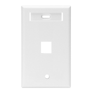 42080-1WS QuickPort Standard Size Wallplate With ID Window, 1 Gang, 2-3/4 in W, Plastic, Surface Mount